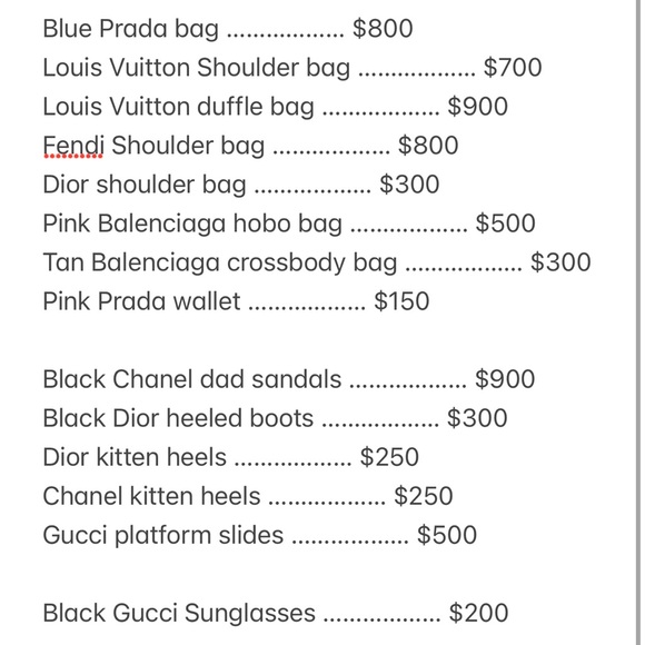 Gucci, Fendi, Prada, Dior, Balenciaga, Chanel, LV bags, shoes, and sunglasses. - Picture 4 of 4